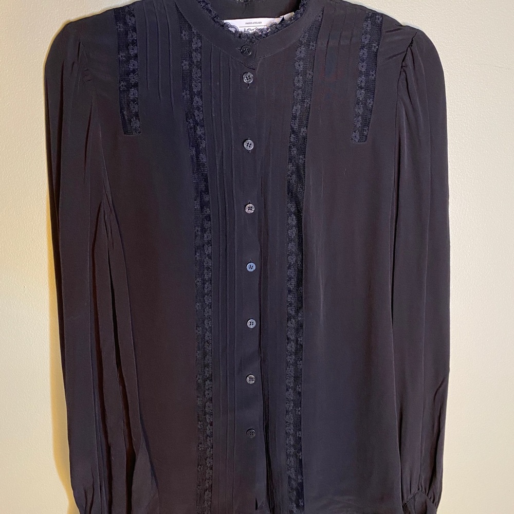 & Other Stories black blouse with lace detail